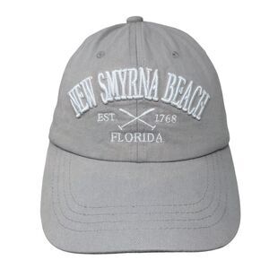 New Smyrna Beach Florida Strapback Hat Gray One Size Embroidered